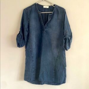 Bella Dahl Navy Blue Soft Denim Mini Dress Size S